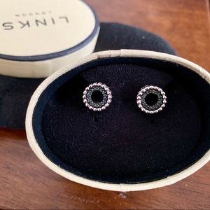 Sterling Silver Links London blue diamond earrings